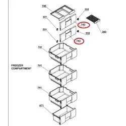 Откидная панель морозильной камеры Beko 4551630200