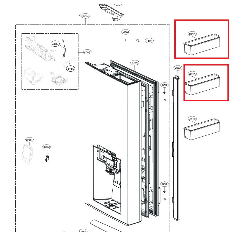 LG külmiku ukseriiul AAP74271301
