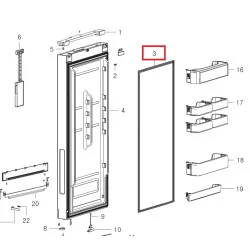 Уплотнитель двери (резина) холодильной камеры Samsung, RL55, DA97-07366N