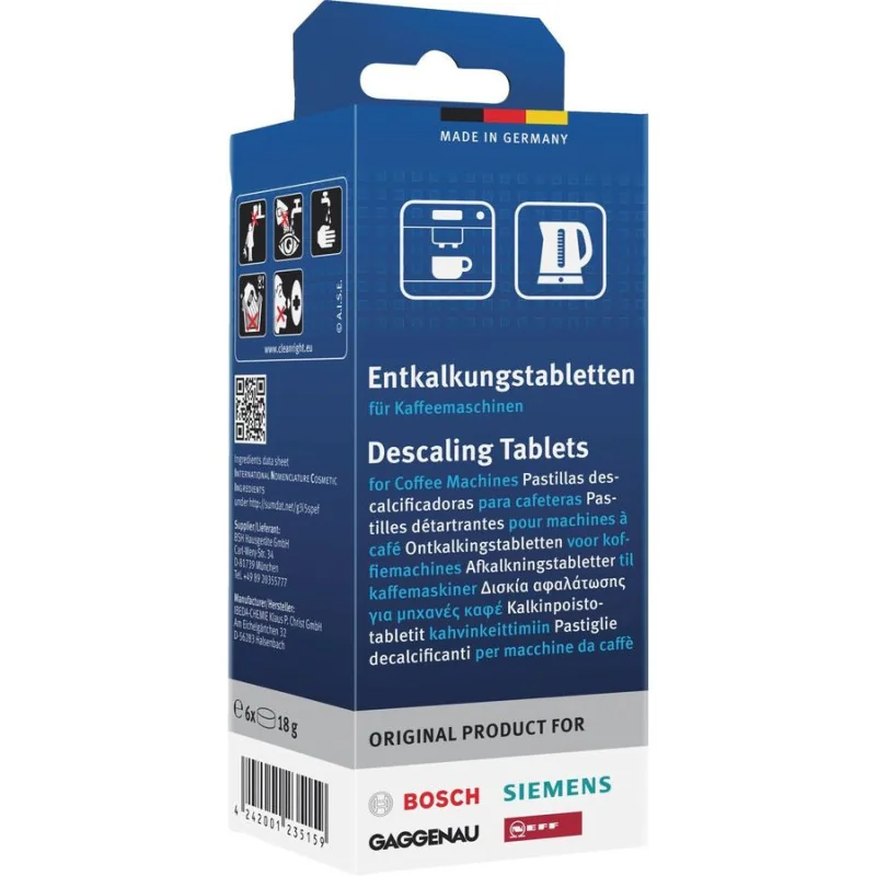 Таблетки для очистки от накипи Bosch Siemens