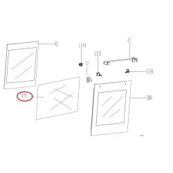 Стекло двери духовки внутреннее для плиты BEKO 290440431