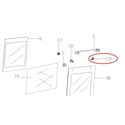 Крепление стекла двери духовки BEKO, 250440414 Крепление стекла двери духовки BEKO, 250440414
