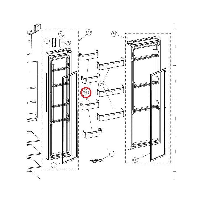 Полка для SBS холодильника Hisense, HK1875687