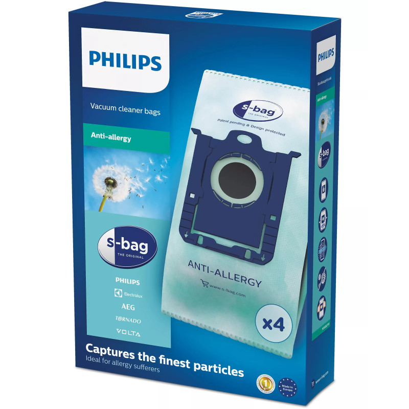 Tolmukott Philips FC8022/04 S-Bag, allergiavastane tolmukott, 4tk pakis