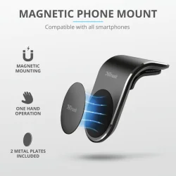 Автомобильный держатель для телефона с магнитом, TRUST 23713