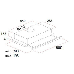 Интегрируемая вытяжка Schlosser, 50 см, белый, RH15-50W