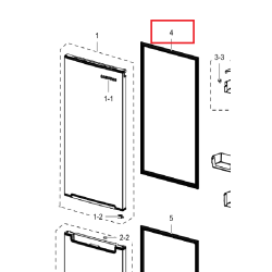 Уплотнитель двери (резина) холодильной камеры Samsung, DA97-16058G