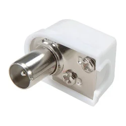 TV штекер на кабель, без пайки, под винт, белый