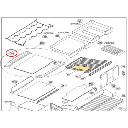 BEKO külmiku klaasriiuli tagumine plastikäär 4233510100