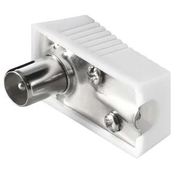 TV штекер на кабель, без пайки, под винт, белый