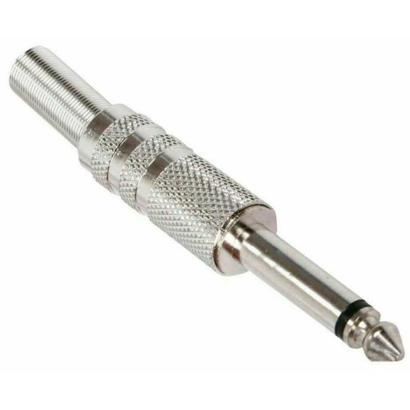 Pistik 6,35mm mono, metallist, JC-013