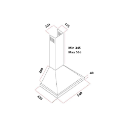 Вытяжка Schlosser, 50см, 340 м³/ч, H011M50X750