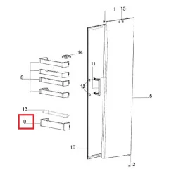 Whirlpool külmiku pudeliriiul 482000092557