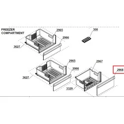 BEKO külmiku sügavkülmiku alumise sahtli esipaneel, 4651580300