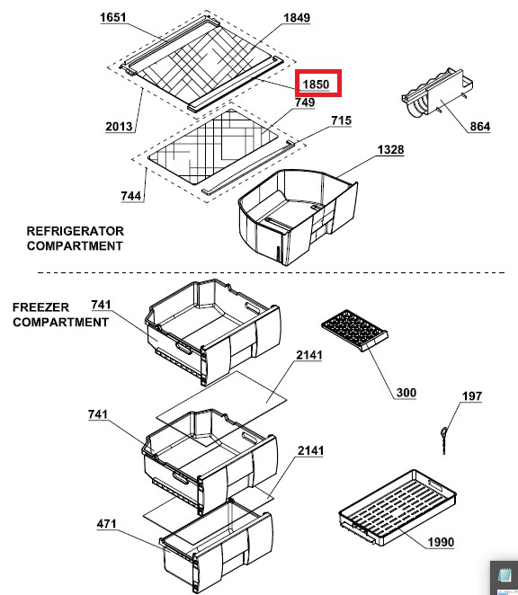 Обрамление полки для холодильника beko 4561510300