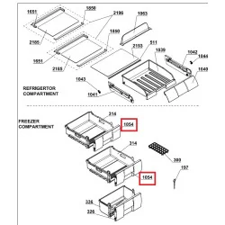 BEKO integreeritava külmiku sügavkülmiku keskmise ja ülemise sahtli esipaneel, 4206650100, 4312294900