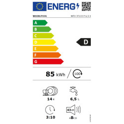 Посудомоечная машина Whirlpool (14 комплектов посуды), WFO3T133P