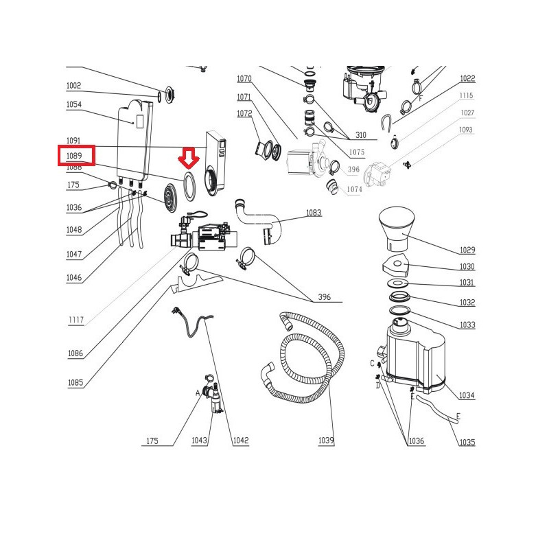Соединительная муфта посудомоечной машины 673001500019