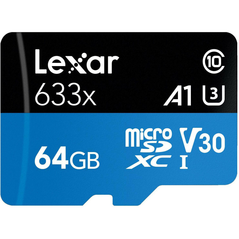 mälukaart 64GB Lexar + SD adapter, LSDMI64GBB633A