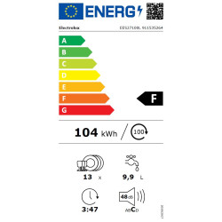 Интегрируемая посудомоечная машина Electrolux (13 комплектов посуды), EES27100L