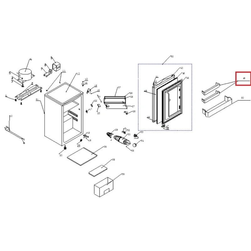 Midea külmiku ukseriiul ülemine 501113040122