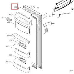 Крышка верхней дверной полки для холодильника Electrolux, 2425179039