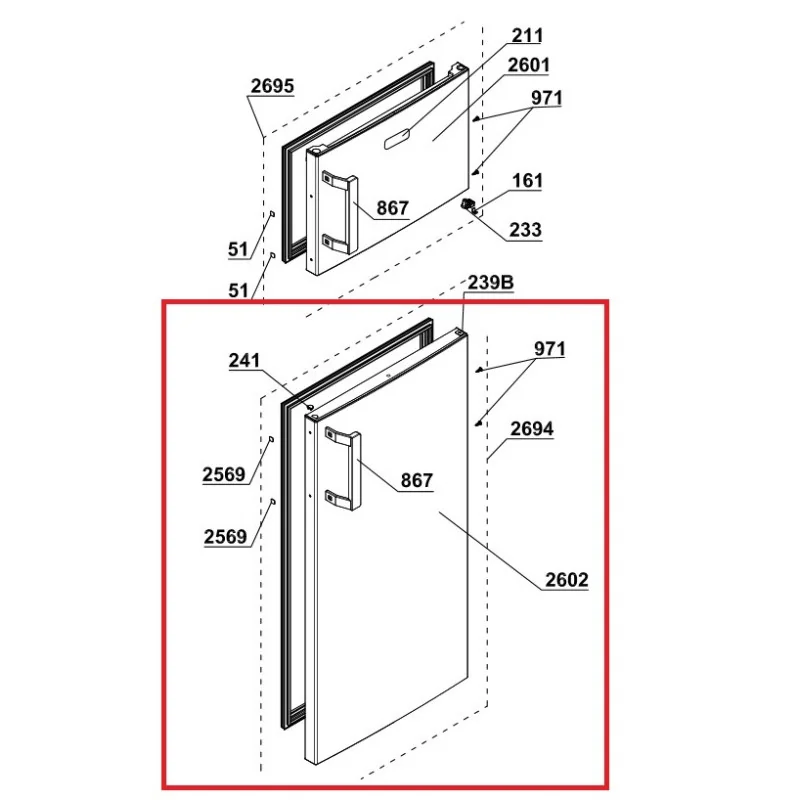 BEKO külmiku tihend DSA240K, 4642670100
