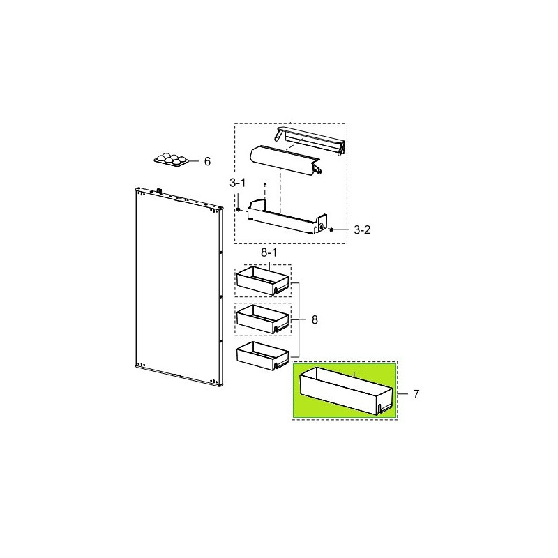 Samsung külmiku pudeliriiul DA97-17243A