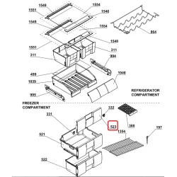 Люк морозильной камеры Beko (верхня) 4551632600, 4551632500