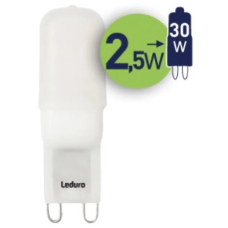 LED лампа G9, 3Вт, 2700K, 230lm, 21052, Leduro