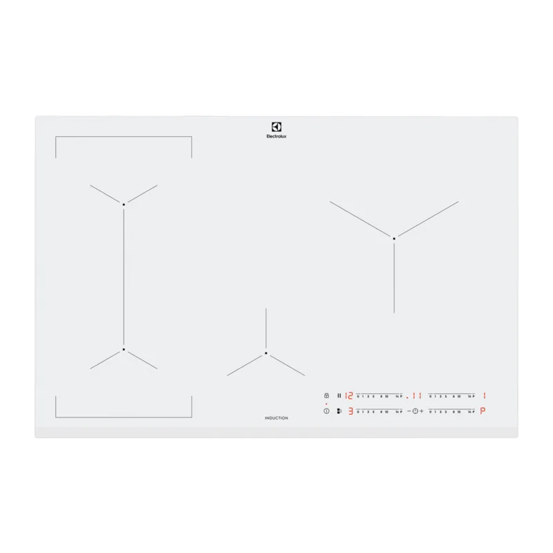 Integreeritav pliidiplaat Electrolux, 4 x induktsioon, 78 cm, valge, faasitud esiserv, EIV83443BW