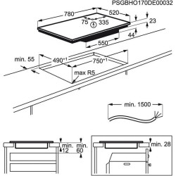 Керамическая варочная поверхность Electrolux, 78 см, белая, EIV83443BW