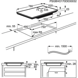 Керамическая варочная поверхность Electrolux, 78 см, белая, EIV83443BW