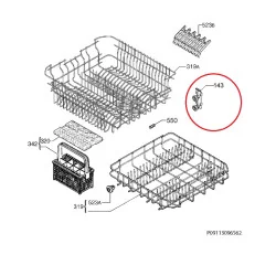 Electrolux nõudepesumasina ülemise korvi kõrguse regulaator, 1561285105
