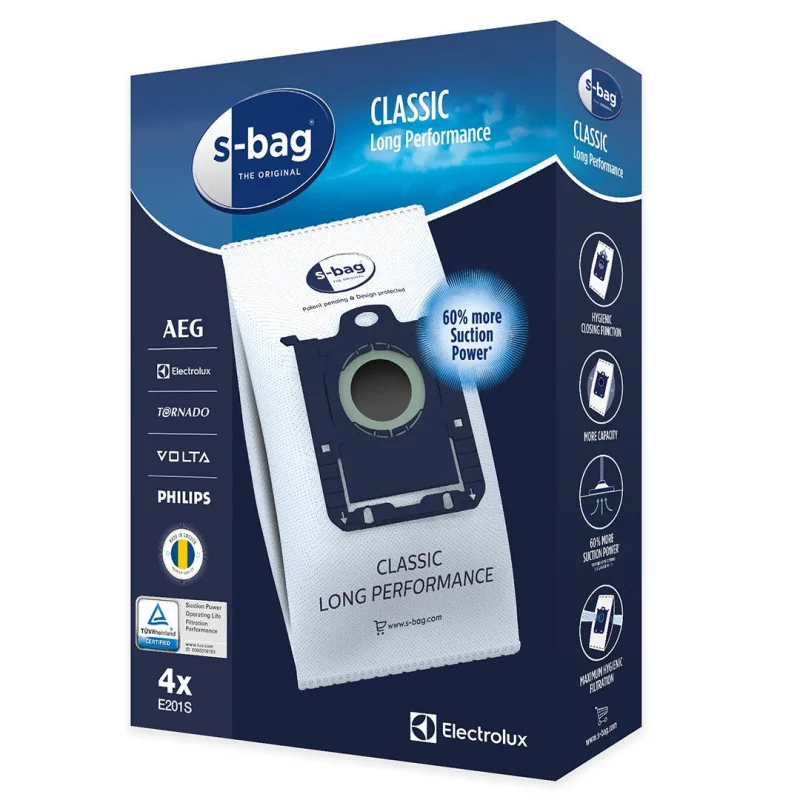 Пылесборники Electrolux s-bag Classic Long Performance, E201S