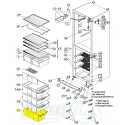 Ящик нижний морозильной камеры D357261-P3 для холодильника Snaige