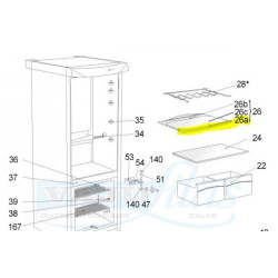 переднее обрамление стеклянной полки холодильника Snaige D139113