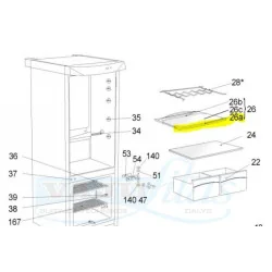 переднее обрамление стеклянной полки холодильника Snaige, D139113