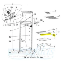 переднее обрамление стеклянной полки холодильника Snaige, D139110-O, 450mm