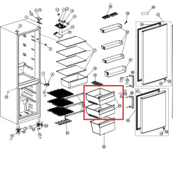 Hisense külmiku sügavkülma ülemine ja keskmine sahtel HK1933984