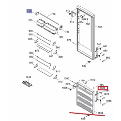 Ручка двери холодильника LIEBHERR, 335мм 7438432-00