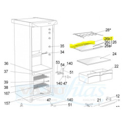 Snaige külmiku riiuli tagumine plastikäär, D139114-O, 500mm
