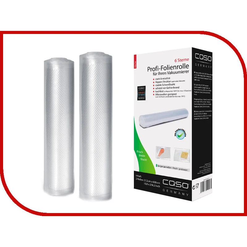 Пленочные рулоны для вакуумного упаковщика, Caso, 28 x 600 cm, 2 шт, 148249