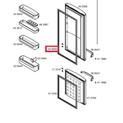 Уплотнитель двери (резина) холодильной камеры BOSCH, 00715196