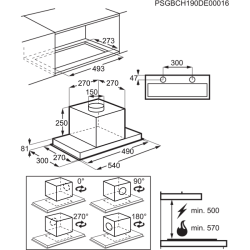 Интегрируемая вытяжка Electrolux (450 m³/h), LFG516X