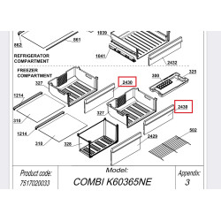 Панель ящика морозильной камеры Beko (верхнего/среднего) 4636510100