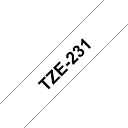Ламинированная лента (чёрный текст на белом фоне) Brother TZE231 12mm