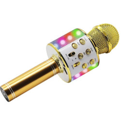 Микрофон для караоке с динамиком Manta MIC20GL, золотой