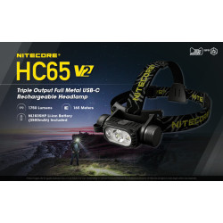 Налобный фонарь NITECORE HC65, 1750lm, с зарядкой USB-C