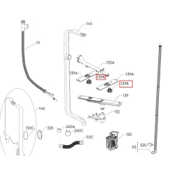 гайка разбрызгивателья для посудомоечной машины Electrolux, Zanussi, AEG, Zanussi, AEG, 140176494015